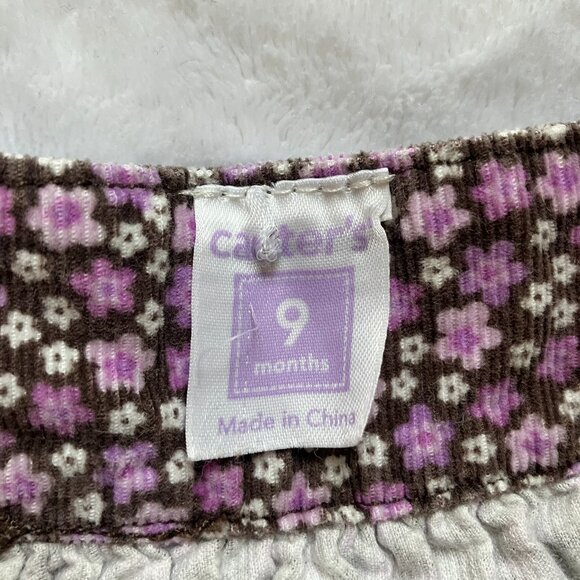 Carter’s Baby Girl Outfit Size 9M | Purple Bodysuit + Corduroy Jumper Dress GUC - Picture 5 of 16